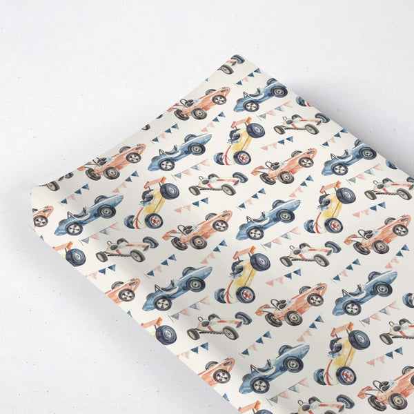 KuphiL10C Watercolor Racing Car Transportation Baby Changing Pad Cover,Unisex Car Nursery Diaper Changing