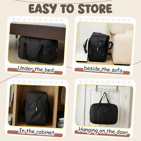 Shinylin 15.7" 13.8" 6" 600d Large Storage Bag for Baby Play Mat x x Black Waterproof Oxford Cloth Portable Bag