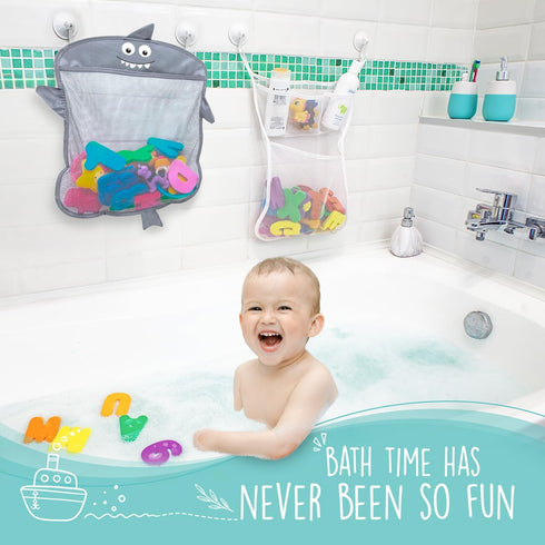 Comfylife Baby Bath Toy Organizer, Bath Toy Storage with Foam Toys (Numbers & Letters) + Extra Net