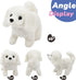 Hopearl 7'' White Bichon Interactive Electronic Pet Plush Toy, Woof and Moving Animated Nodding Head Gift for Toddlers