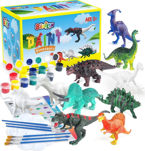 BAODLON Kids Arts Crafts Set Dinosaur Toy Painting Kit - 10 Dinosaur