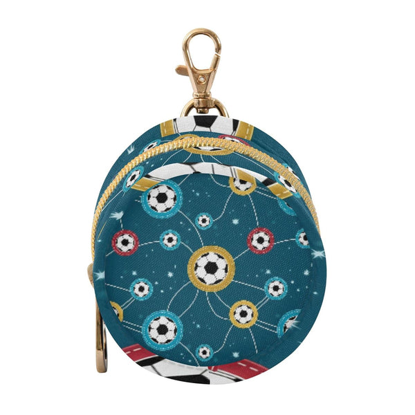 PYBUG Soccer Round Pacifier Storage Case, Polyester & TPU Lined with Hook Buckle,
