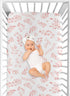 Set 2p Sweet Jojo Designs Blush Pink and White Boho Floral Leaf Girl Baby Fitted Crib Sheet Infant Newborn Nursery