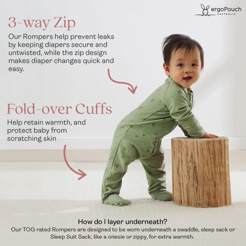 Slim-Fit Long Sleeve Baby Pajamas - Breathable Sleep Romper