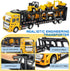 Set Pack 7 OTONOPI Car Transport Truck Toy Construction Diecast Cars Play Vehicle Carrier Trailer Truck with Mini Crane