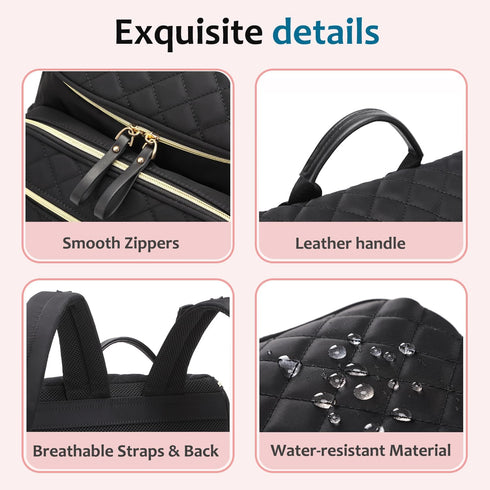 Backpack LORADI Lightweight Diaper Bag with Stroller Clips, Insulated Pockets, Baby Shower Essentials (Classic, Brown)
