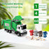 LOVEPOSELY 3-6 Kids Garbage Recycling Truck Toy, Green Pull-Back Truck Model with Sound & Light, Waste Sorting Learning