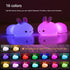 YOTOZU Cute Bunny Night Light, USB Rechargeable Kids Night Light with Warm White and 16 Colors Breathing Modes