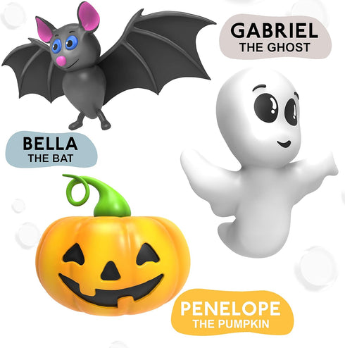 Halloween Bath Toys for Babies and Toddlers, No Hole Animal Bath Toys, BPA-Free, Mold-Free, Infant Bath Toys 1-18 Months