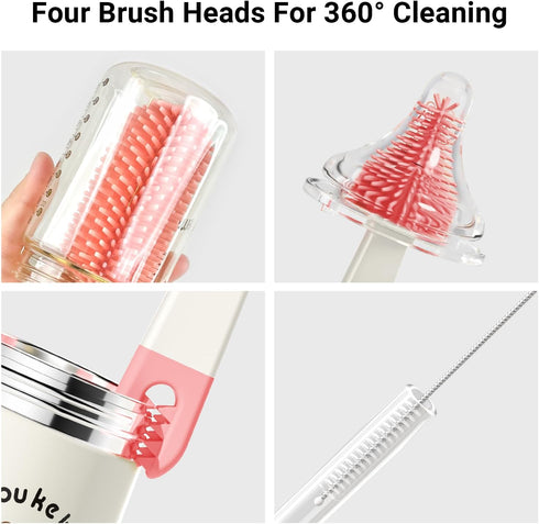 10 1 Set Aynmer Baby Bottle Brush, in Travel Baby Bottle Cleaner Brush with Silicone Brush, Nipple Brush, Straw Brush