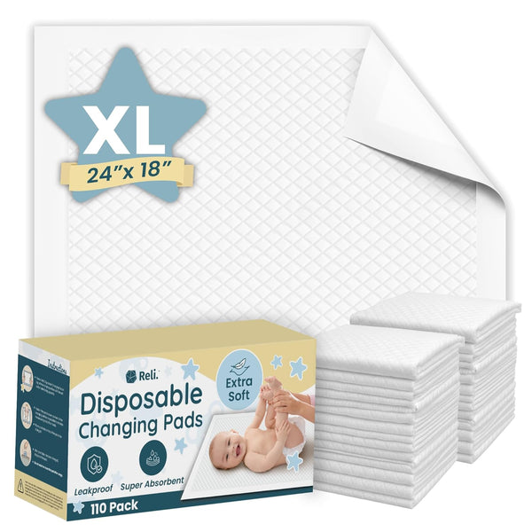Reli. Premium XL Disposable Baby Changing Pad Liners | XL 24" x