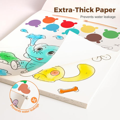 1-3, 2-4, 4-6, Jar Melo Paint with Water Books for Toddlers, Mess Free Watercolor Painting Activity for Kids Ages Art
