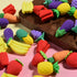 Mini Novelty Cute Fun Food Pencil Erasers for School Classroom Rewards and Party Favors (Fruit & Vegetable)