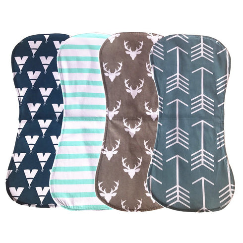 Arnzion Set 4 Pack Baby Burp Cloths Baby Burp Curved Absorbent and Soft Valuable