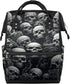 Hsnar Halloween Skull Print Waterproof Diaper Bag Backpack Large Capacity Baby Bag with