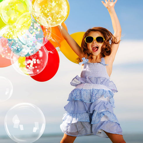 18 Inch Helium Bobo Balloons for LED Light Up Decorations - Valentine's Day, Christmas, Wedding, Birthday (Clear, 10