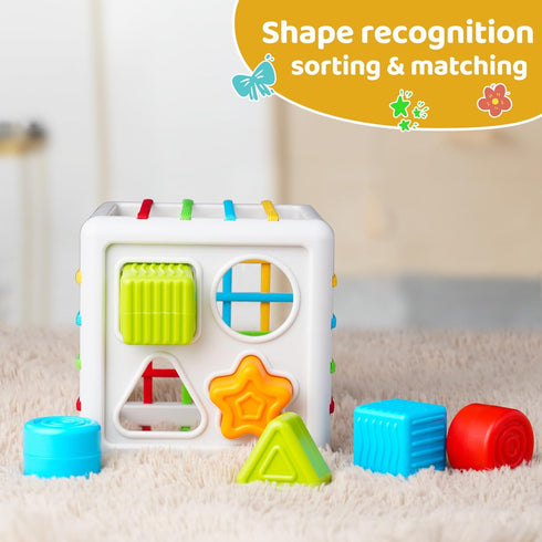 LiKee Ultra-Large Shape Sorter Baby Toys, 8pcs Sensory Pieces for Toddler Learning and Fine Motor Skills