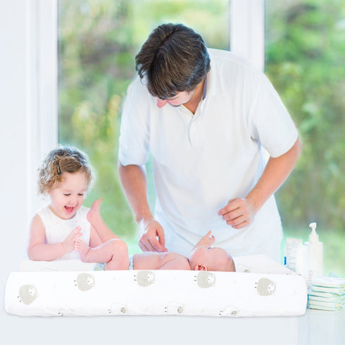 Cuddly Cubs Changing Pad Covers - 2 Pack, Soft Plush Cotton for Boy, Girl, Fits 16 x 32 Baby Changing Table Pads