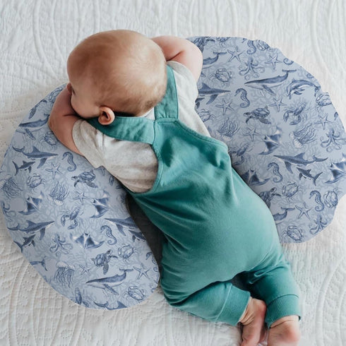 Retro Marine Animals Baby Nursing Pillow Covers for Boy Girl Whale Dolphin Jellyfish Sea Horse Turtle Coral Nursery