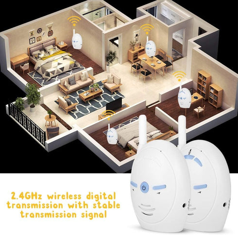 Dioche Audio Baby Monitor, Digital Audio Baby Monitor Nanny Intercom Electronic Alarm Two-Way and Talk Back Intercom