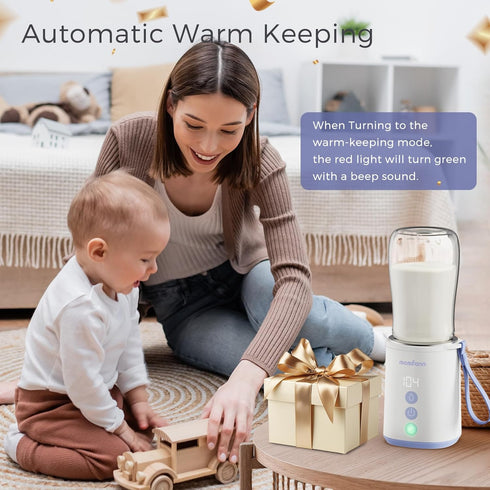 2 3800mAH Portable Bottle Warmer Travel Baby Bottle Warmer for Breastmilk On The Go Travel Bottle Warmer Leak-Proof