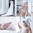 Set Baby Gift Newborn Gift Bag for Girls and Boys Welcome Bundle with White Bunny Hooded Towel and Grey Floral Swaddle