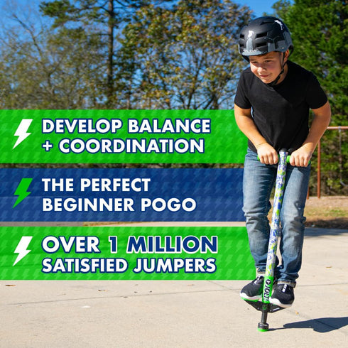 Flybar Jolt Pogo Stick for Kids - For Ages 6+, 40 to 80 Pounds, Perfect for Beginners, Outdoor Toys for Boys & Girls