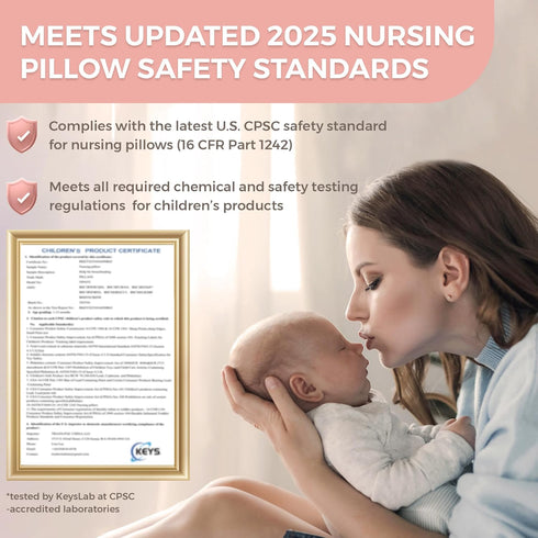 PILLANI Nursing Pillow, Breastfeeding Pillows for Enhanced Safety & Comfort for Mom & Baby, Removable Cotton Cover