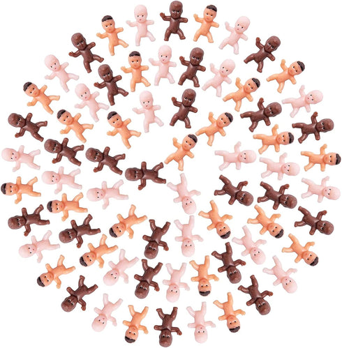 180 Pieces Mini Plastic Babies, 1 Inch Baby Doll for Baby Shower Party Favors, Ice Cube Game, Party Decorations, Baby