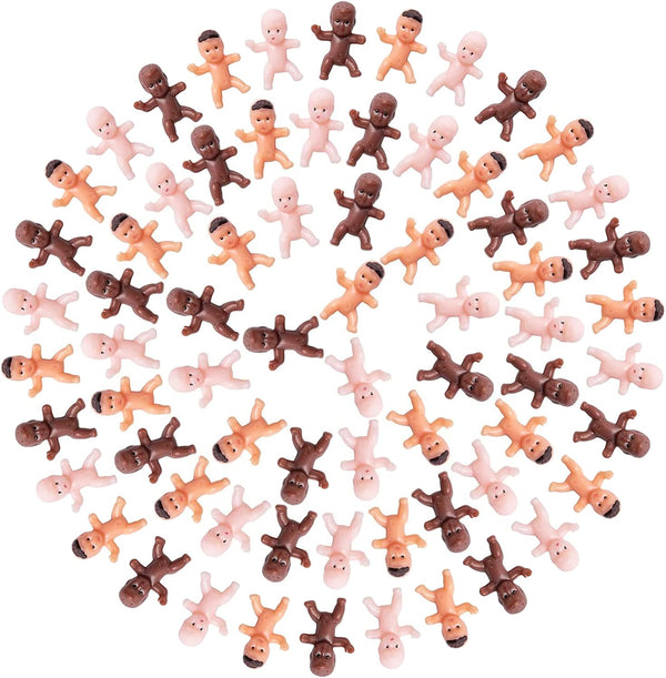 180 Pieces Mini Plastic Babies, 1 Inch Baby Doll for Baby Shower Party Favors, Ice Cube Game, Party Decorations, Baby