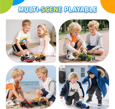 Bulldozer 3 4 5 6 Construction Truck Toys for Toddlers: Push Go Truck Sandbox Excavator Toy Trucks Vehicles Snow Plow