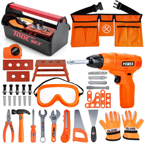 TOY Life Kids Tool Set for Boy Ages 4-6 with Belt, Toddler