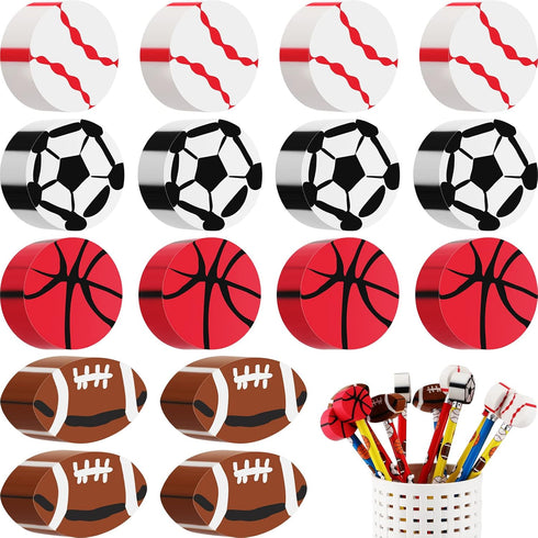 32 Pieces Sport Erasers for Basketball, Soccer, Football, Baseball - Fun Kids Sports Ball Erasers for Party Favors
