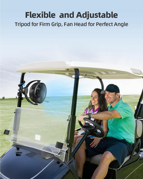 5000mAh 3-Speed 360 Koonie Portable Stroller Fan - Battery Operated, Flexible Clip-on Tripod, Rotate Flexible TripodUSB