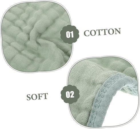 LOUYENOUS 6pcs Soft Muslin Washcloths Cotton Burp Cloths Newborn Girls Girls Burp Cloths