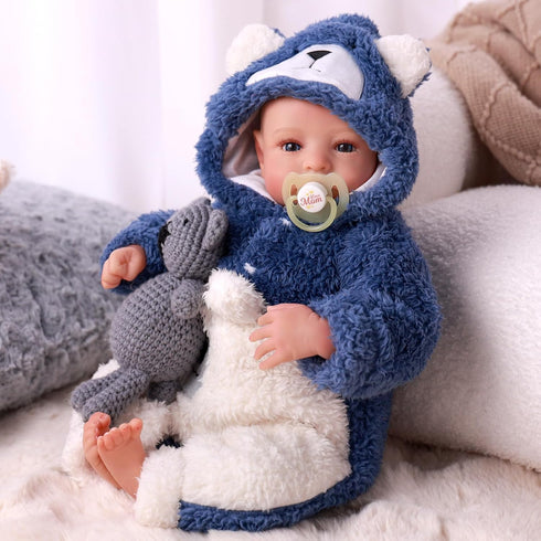 17 Inch 3 BABESIDE Lifelike Reborn Baby Dolls Boy - Handmade Realistic Baby Doll Cloth Soft Body Realistic-Newborn