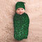 DDTKLSNV Newborn Swaddle Blanket with Beanie Hat Set,Green Sequin Sparkle Newborn Receiving Blankets
