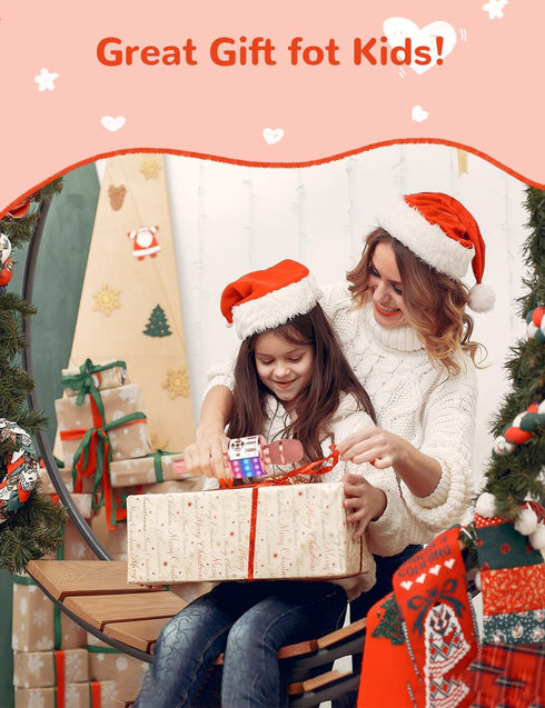 Amazmic Wireless Karaoke Microphone for Adults, Bluetooth Handheld Singing Machine with LED Lights, Gift for Kids
