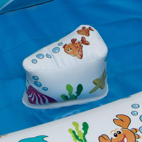 Mommy's Helper Inflatable Under The Sea Baby Bathtub, Collapsible Safe Bath Tub with Anti-Sliding Seat