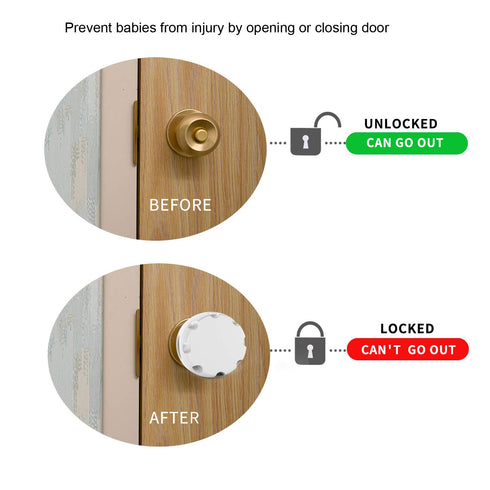 Baby Safety Door Handle Cover, 4 Pack, Reusable Screw Thread Design, Reliable Solution to Prevent Kids from Popping Off