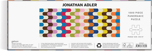 39" x 14" Landscape Puzzle, Chic and Modern Design Jonathan Adler Bargello 1000 Piece Panoramic Puzzle from Galison