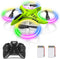 Dwi Dowellin Mini Drone for Kids - Crash Proof with LED Night Lights, One Key Take Off, Remote Control, Green