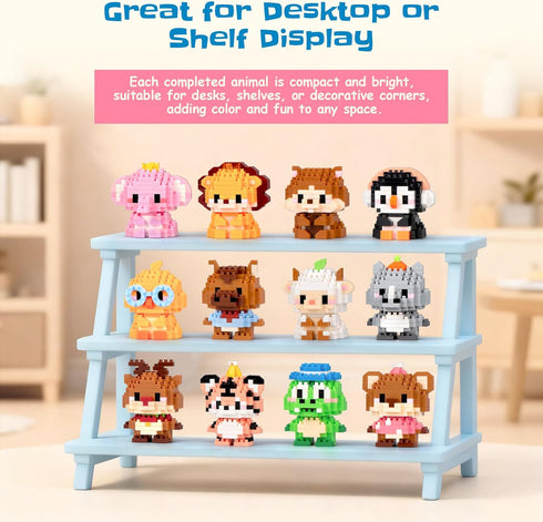 Sets 12 Pack 14+ Party Favors Micro Animal Building Easter Punch Box Surprise Mini Builds Goodie Bag Stuffers Gift