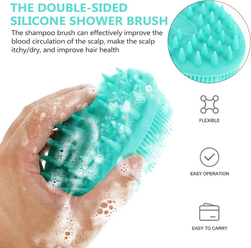 Baby Silicone Body Bath Brush Cradle Cap Brush, Soft Hair Massage Brush for Newborns, Toddlers, Kids