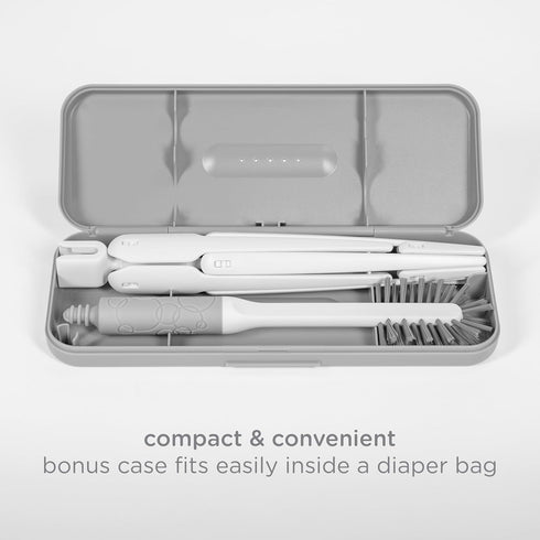 Set, 8 Ubbi On-the-Go Drying Rack and Brush Includes Travel Case and Bottle Brush for Compact Storage, Holds Up