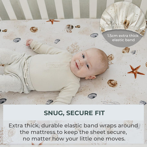Pobibaby 2 Pack Premium Fitted Baby Boy Crib Sheets - Ultra-Soft Jersey Knit Ocean Crib Sheet (Seaside)