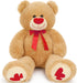 MaoGoLan Giant Teddy Bear 35" - Big Plush with Red Heart Footprints for Valentines Day Gift, Anniversary, Long Distance