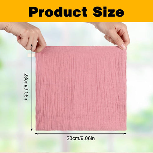 Qianyu 3 Pack Soft Baby Washcloths Muslin Burp Cloths Makeup Remover Cloths Absorbent Cotton Face Towel Reusable Wash