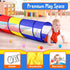 Kids Play Tunnel for Toddlers - Pop Up Crawl Through Tent for Baby or Dog, 2 Mesh Sides, Colorful Crawling Tunnel