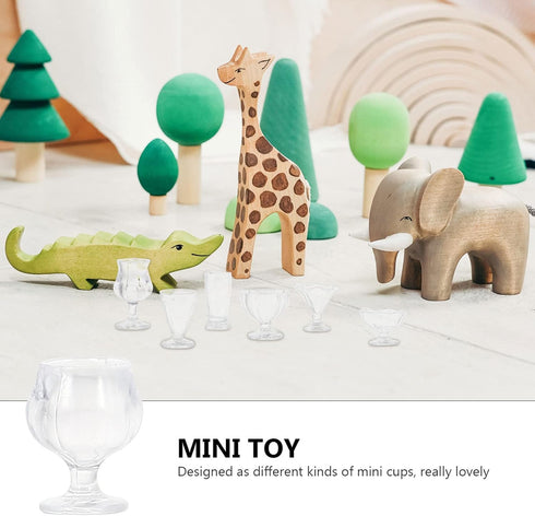 34 Pcs Miniature Cups 1/17 Dollhouse Miniature Wine Glass Drink Cups Set for Kitchen Accessories